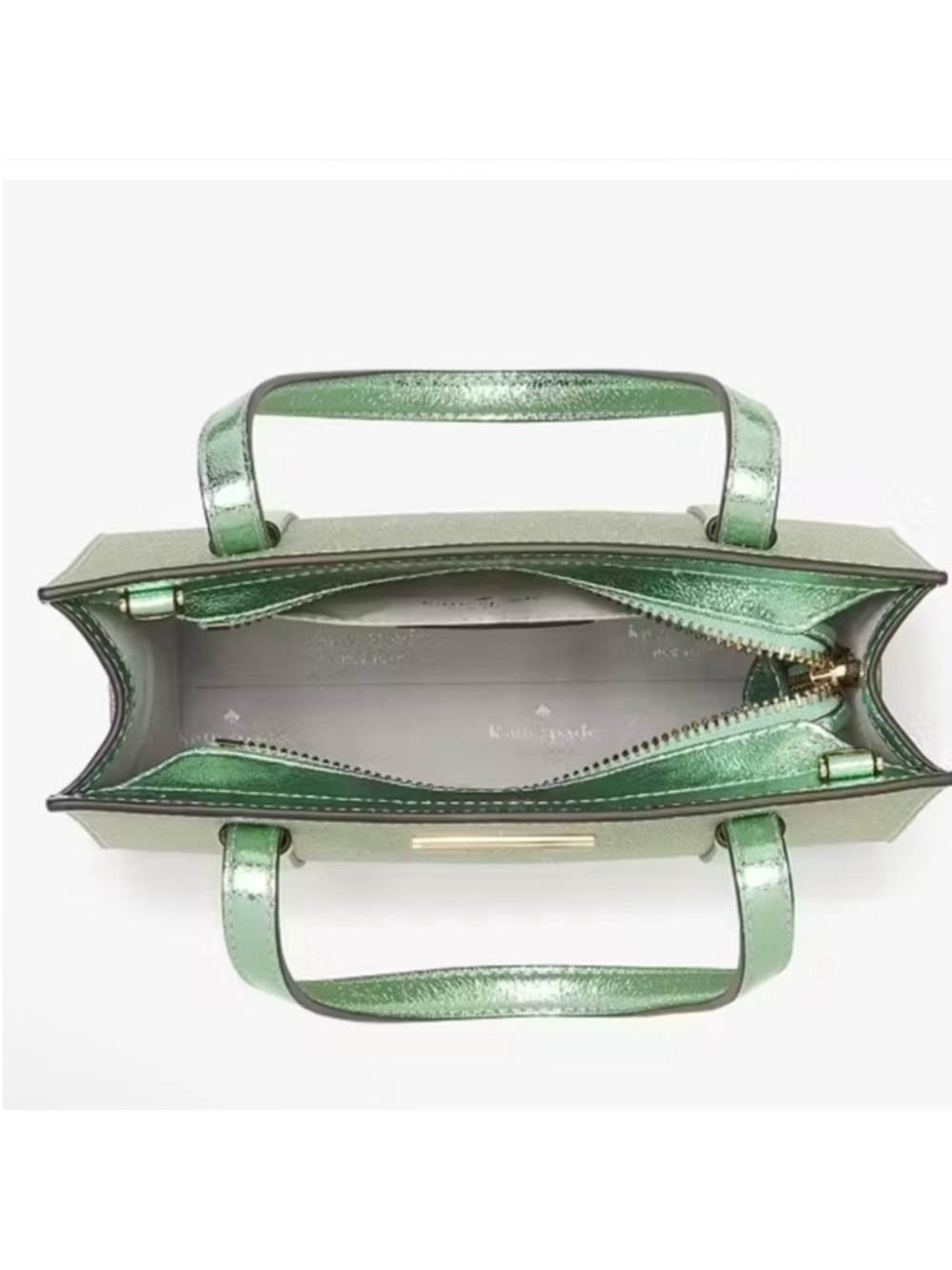 Authentic kate spade Kenzi Green Glitter crossbody tote NWT - Picture 4 of 4